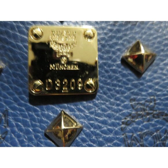 MCM München Visetos Leather Stud Embellished Backpack Laptop Bag - Picture 9 of 15